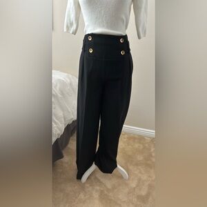 Reiss Elegant Black Wide-Leg Pants